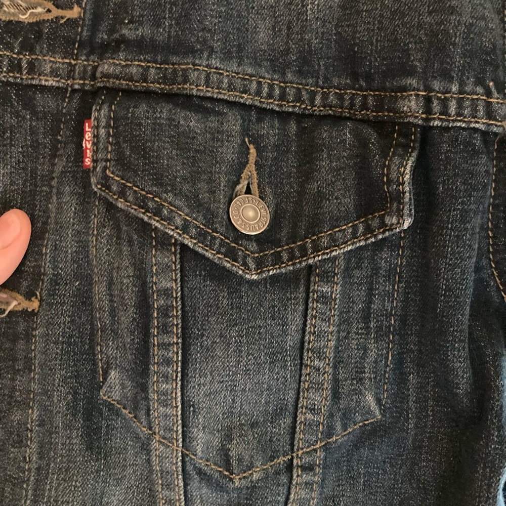 Levi’s Mens Dark Wash Jean Jacket size Small S - Picture 5 of 9